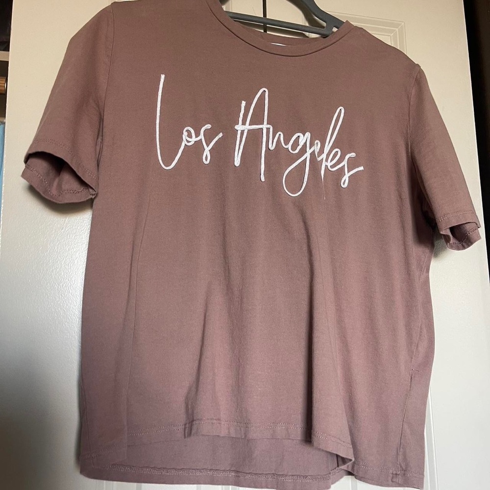 Zara ‘Los Angeles’ Embroidered script shirt